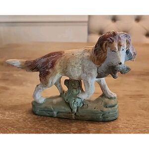 PROUD PUP!! VTG PORCELAIN Hunting Dog Spaniel Setter Llewellyn w/ Bird Duck